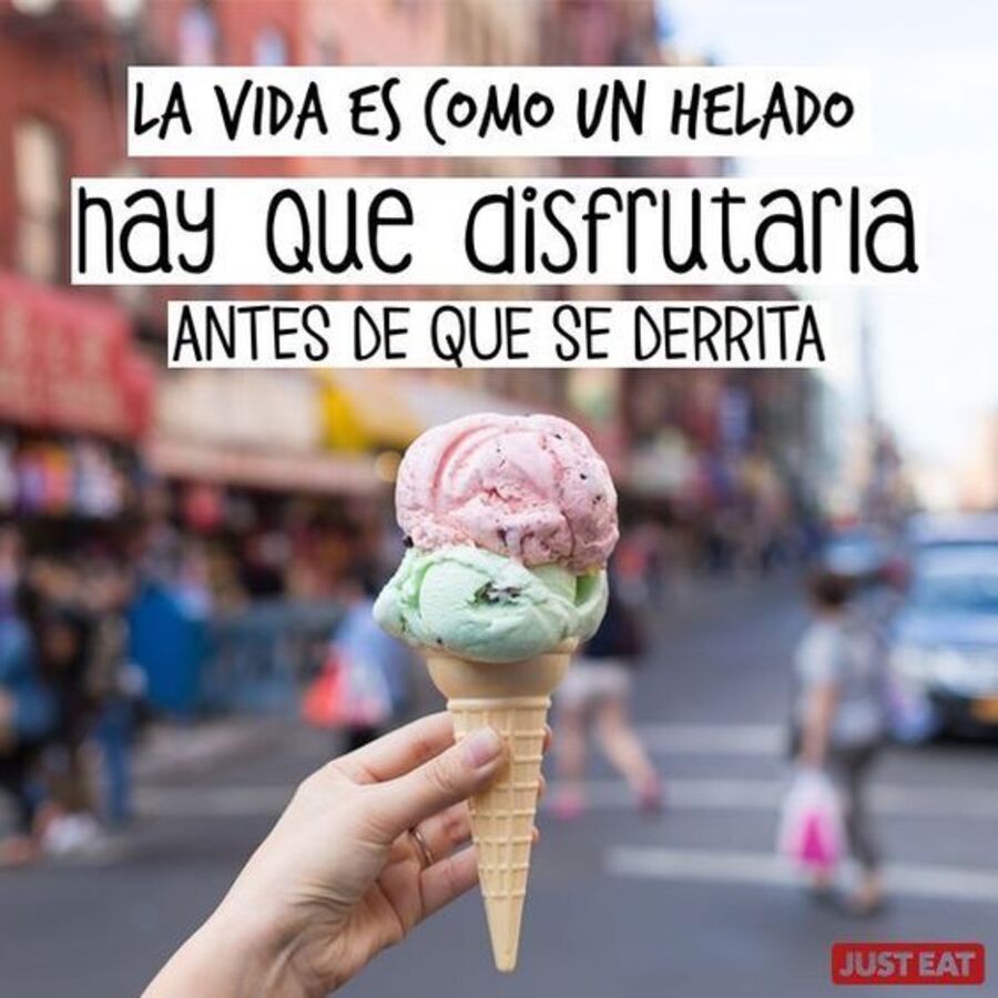 La vida es como un helado hay que disfrutarla antes de que se derrita