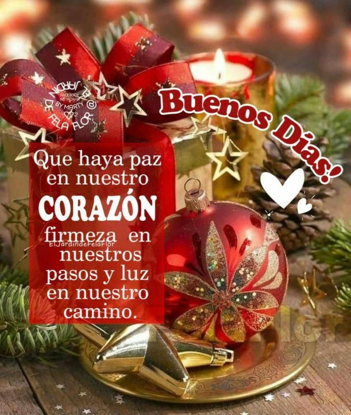 Buenos Días que haya paz en nuestro corazón firmeza en nuestros pasos y luz